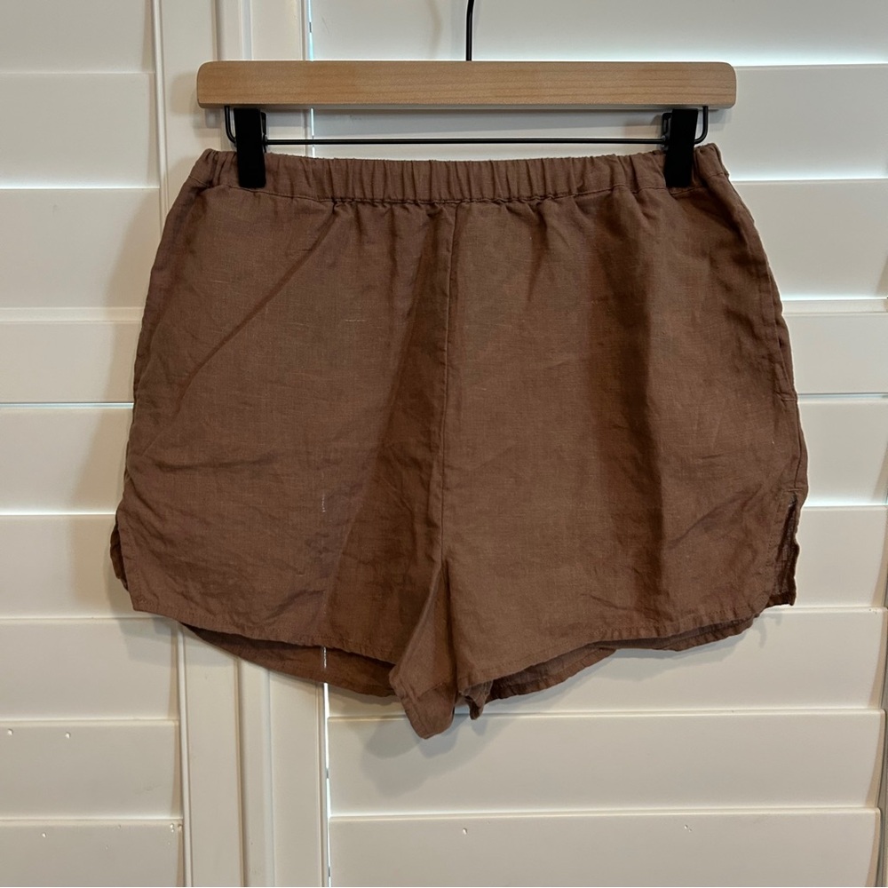 Vitamin A Elastic Waist Shorts Chocolate Brown Size Small - Picture 3 of 7